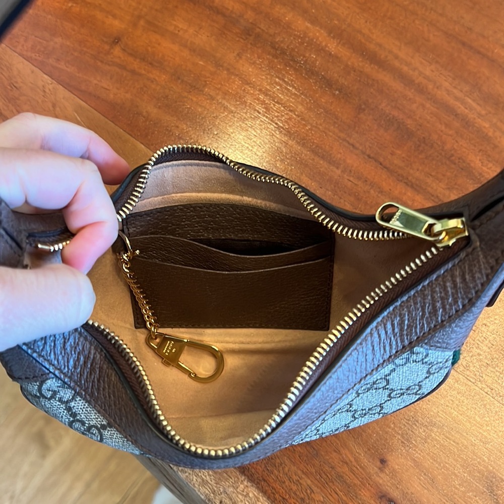 Gucci Beige & Brown GG Mini Crescent Shoulder Bag - Picture 8 of 15